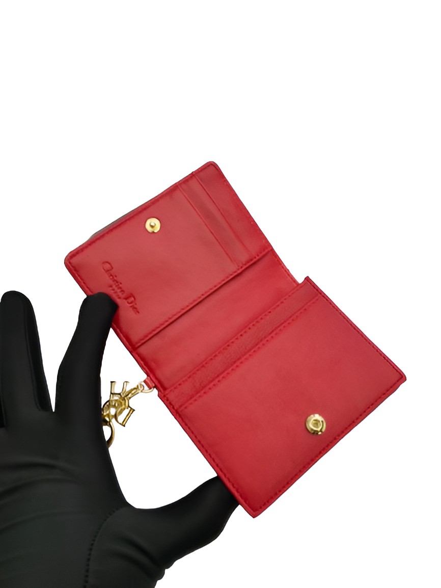 Dior Red Patent Leather Card Holder