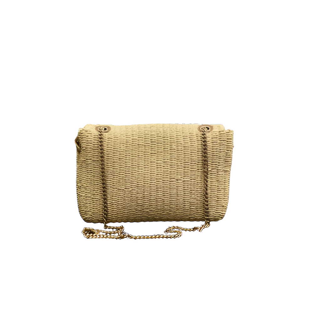 YSL Beige Woven Clutch Bag