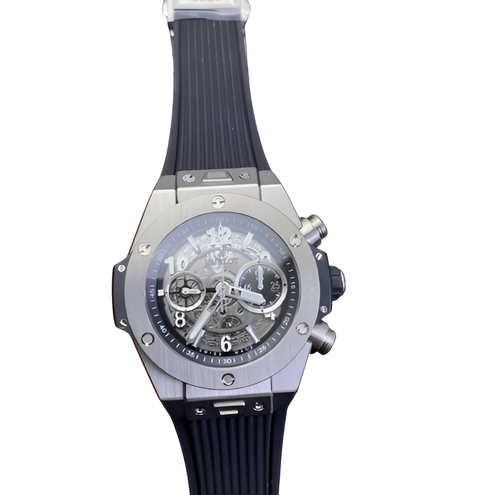 Hublot Silver Skeleton Dial Chronograph Men's Watch