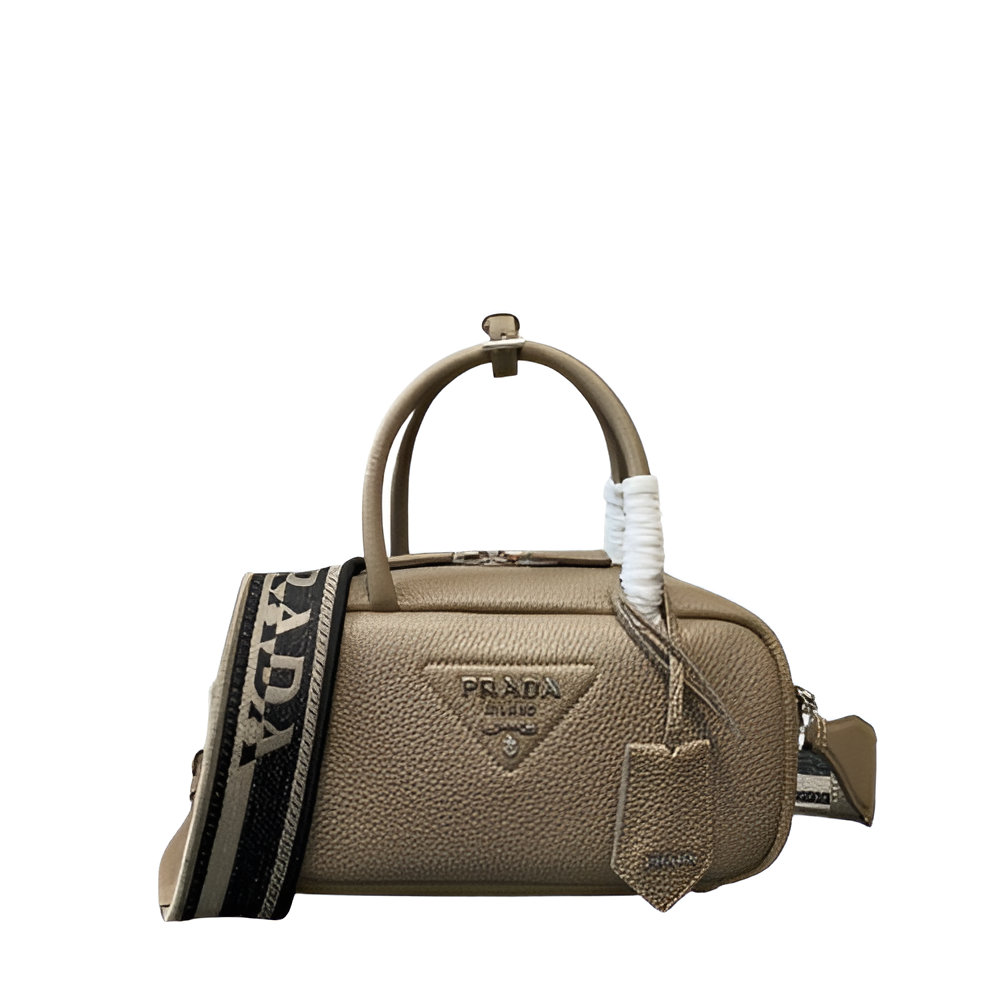 Prada Beige Leather Mini Duffle Bag