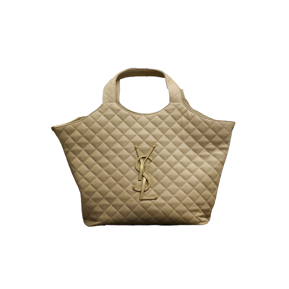 YSL Beige Quilted Tote Bag