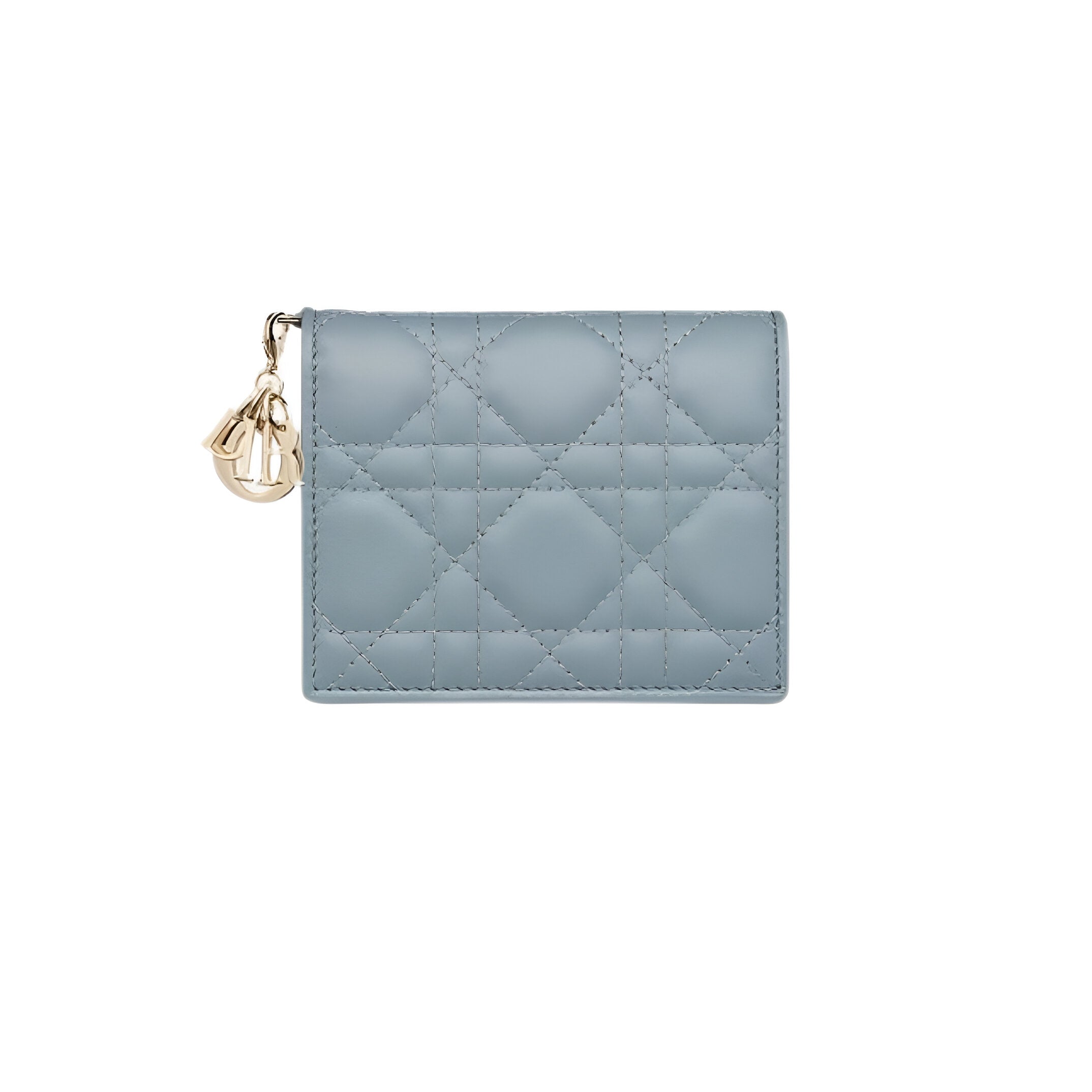 Dior Light Blue Quilted Leather Card Holder