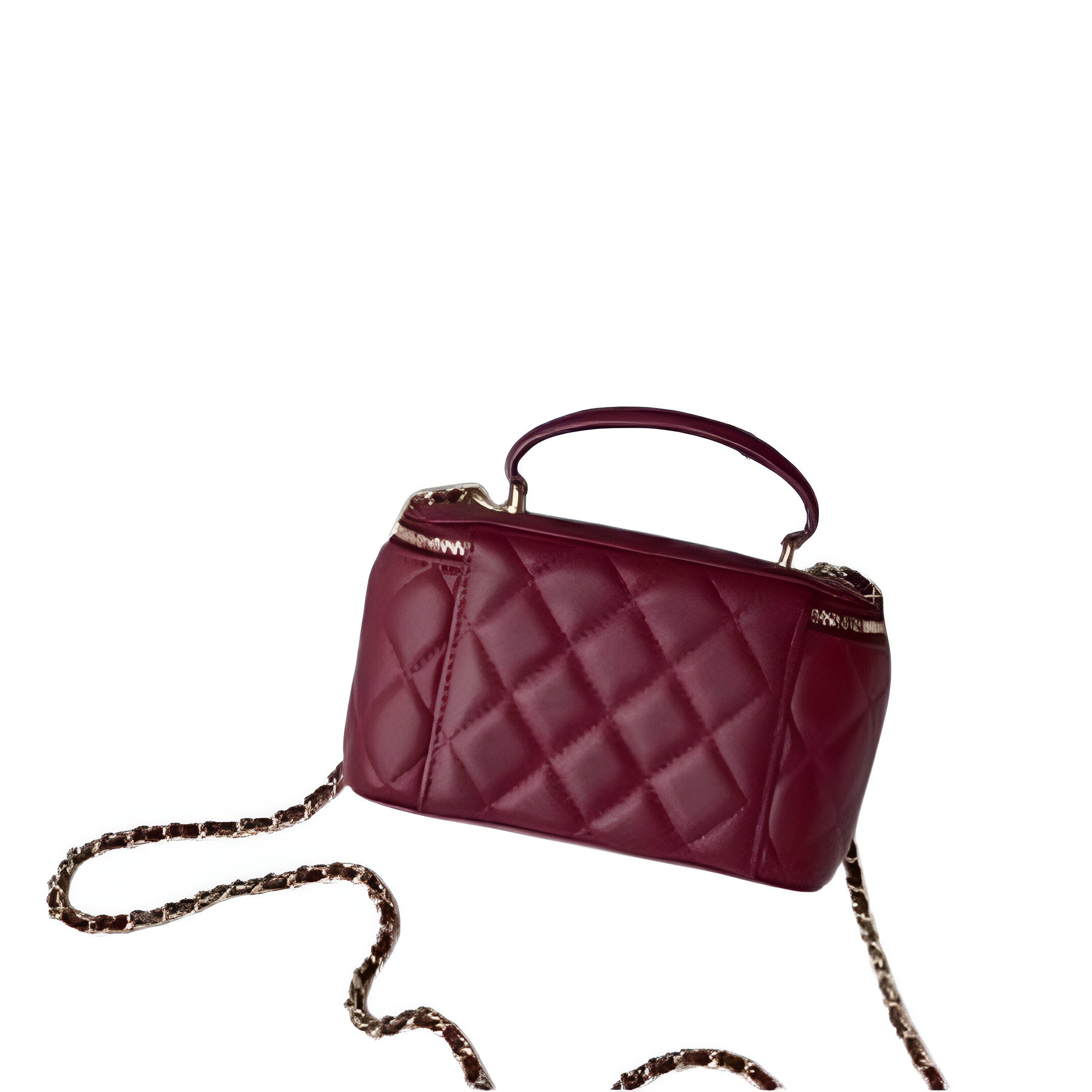 CHANEL Quilted Maroon Camera Bag