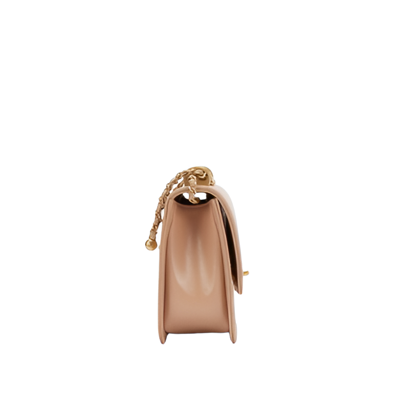 CHANEL Quilted Beige Flap Bag