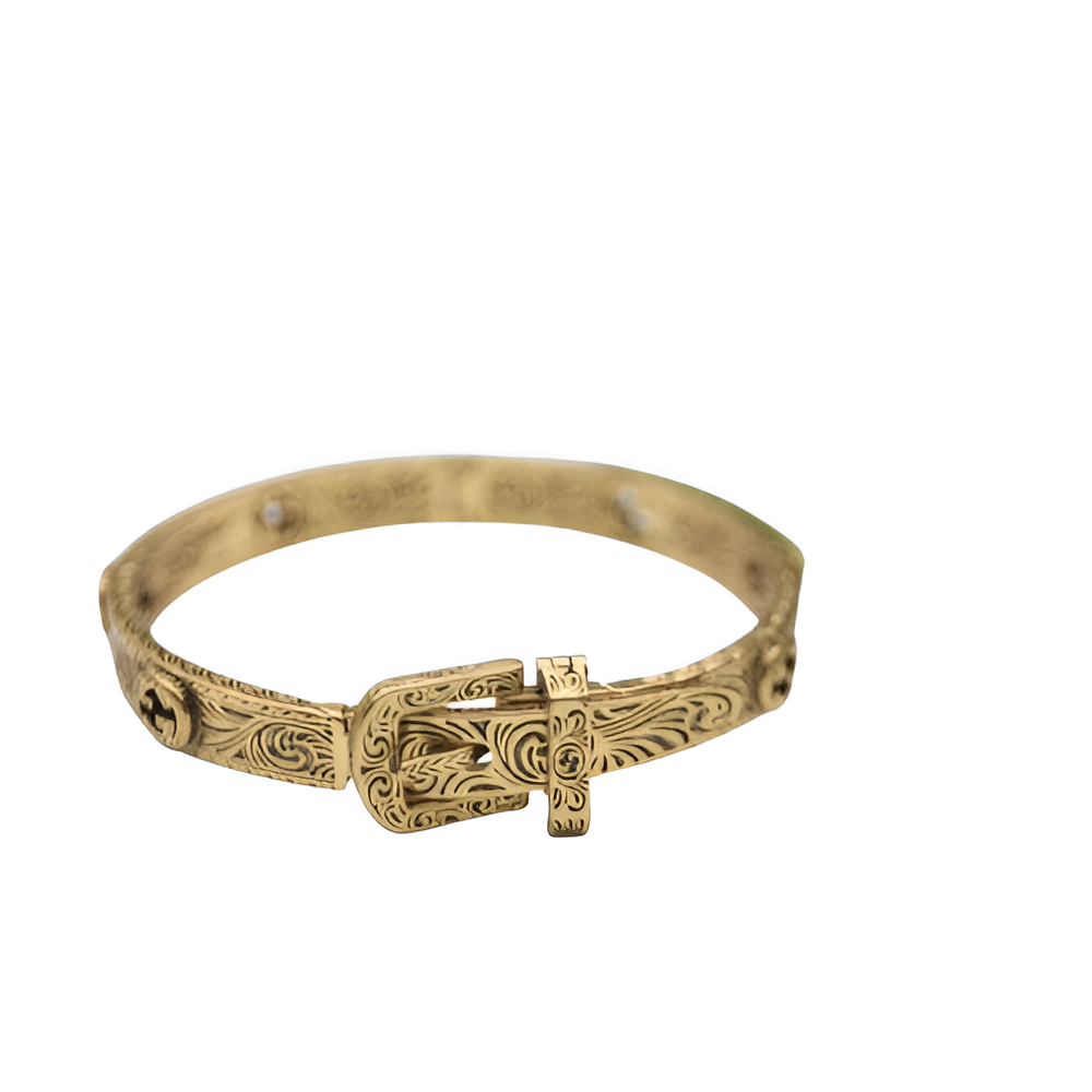GUCCI Vintage Gold Buckle Bracelet