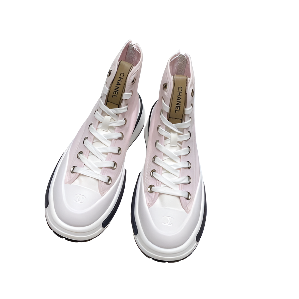 CHANEL Pink High-Top Sneakers
