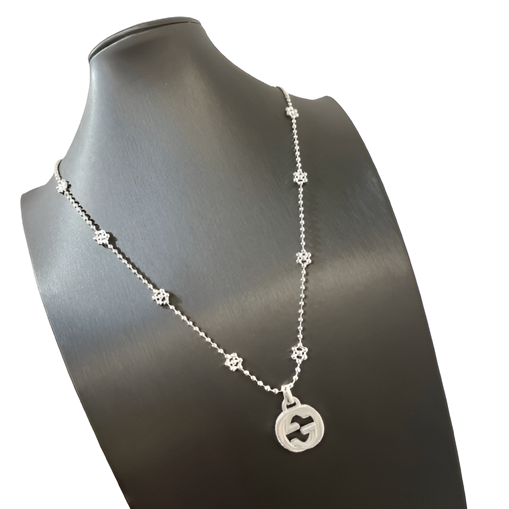 Gucci Silver Flower Necklace