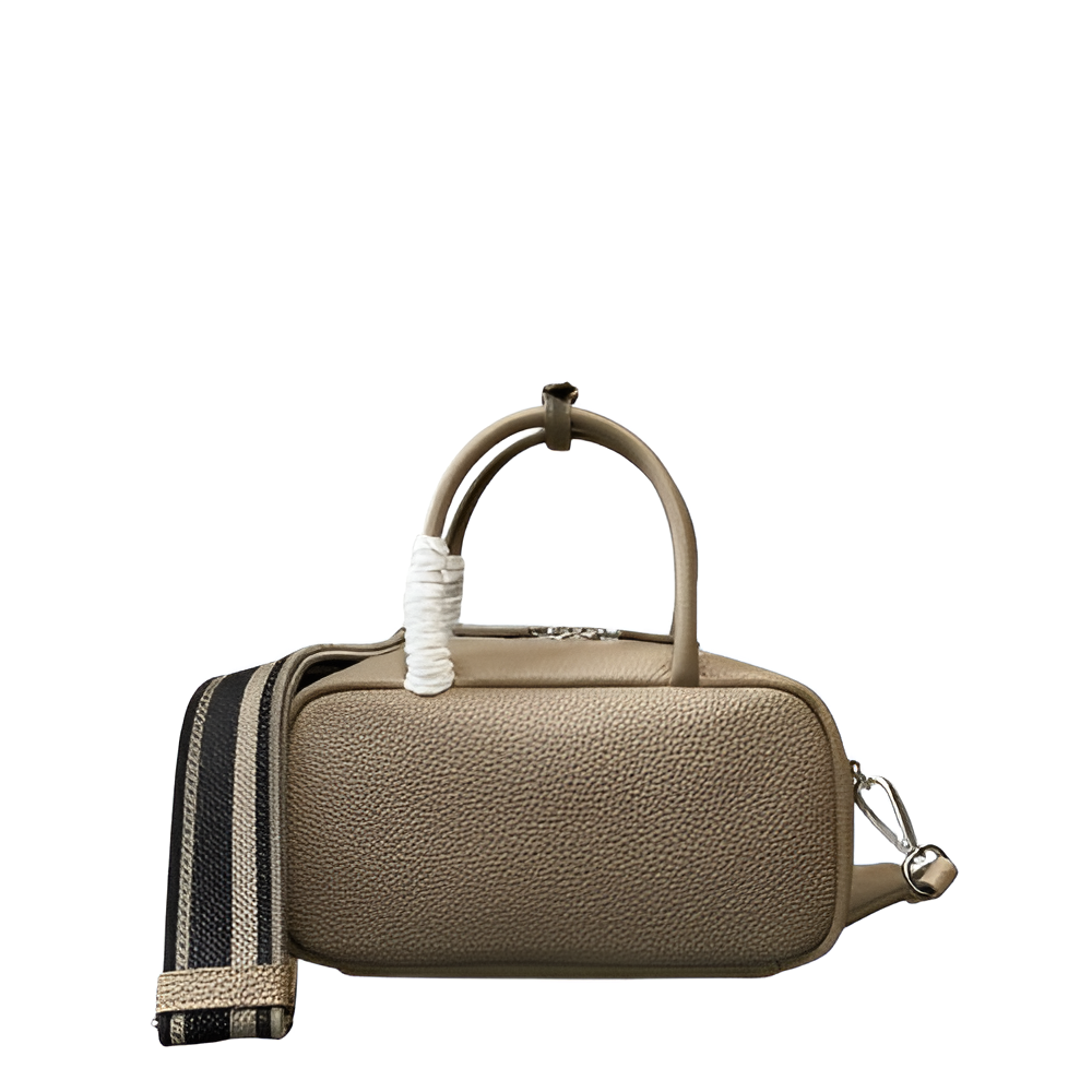 Prada Beige Leather Mini Duffle Bag