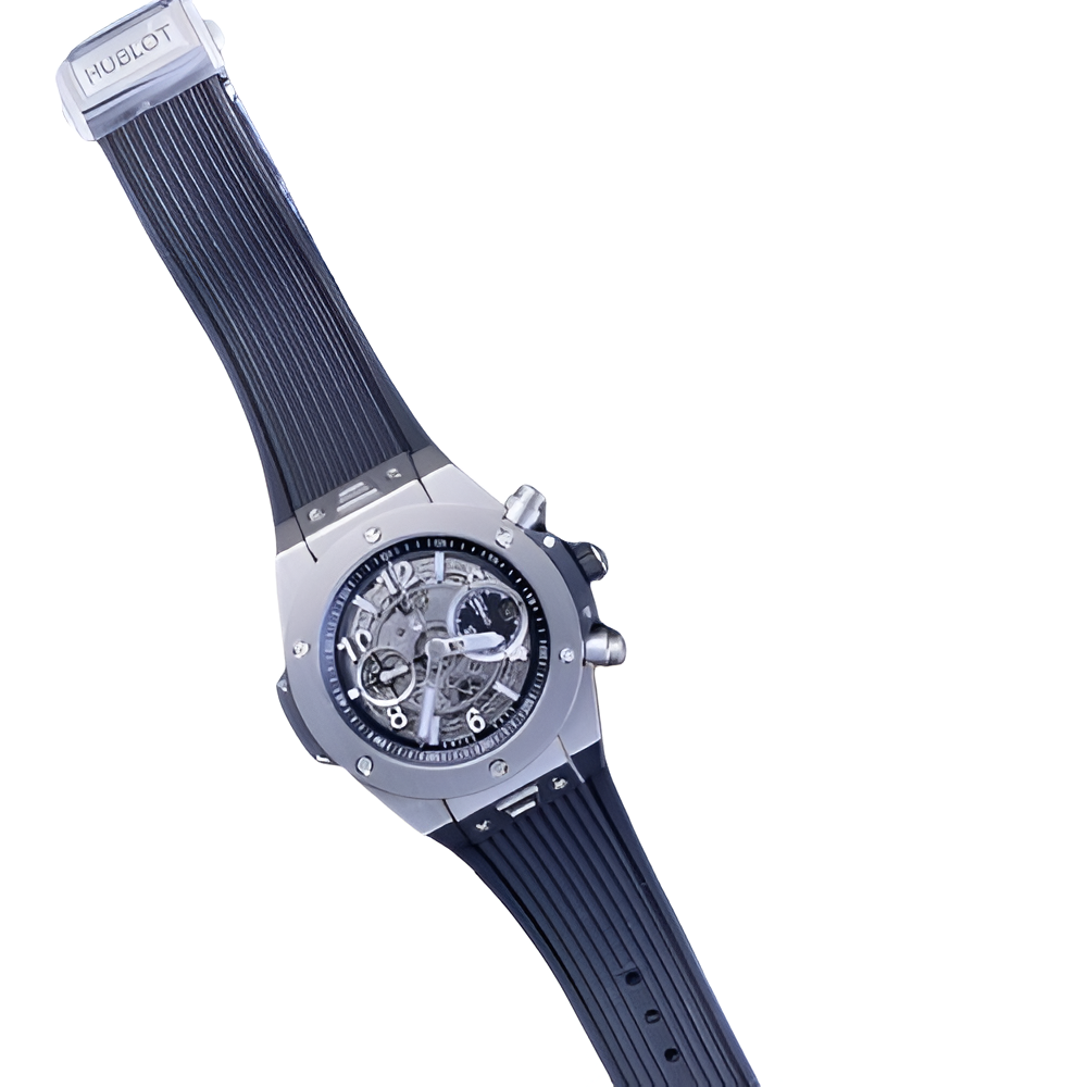Hublot Silver Skeleton Dial Chronograph Men's Watch