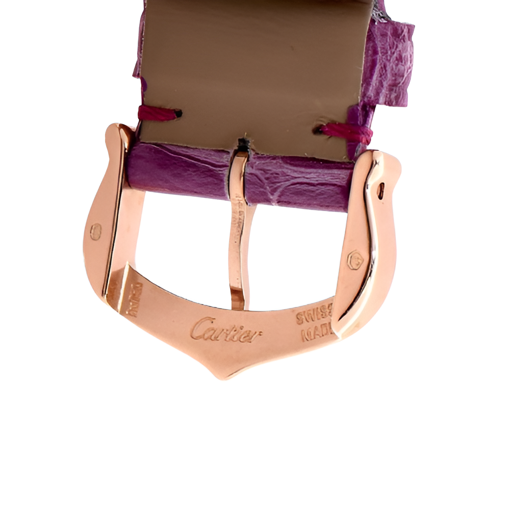 Cartier Ballon Bleu Rose Gold & Purple Leather Women's Watch