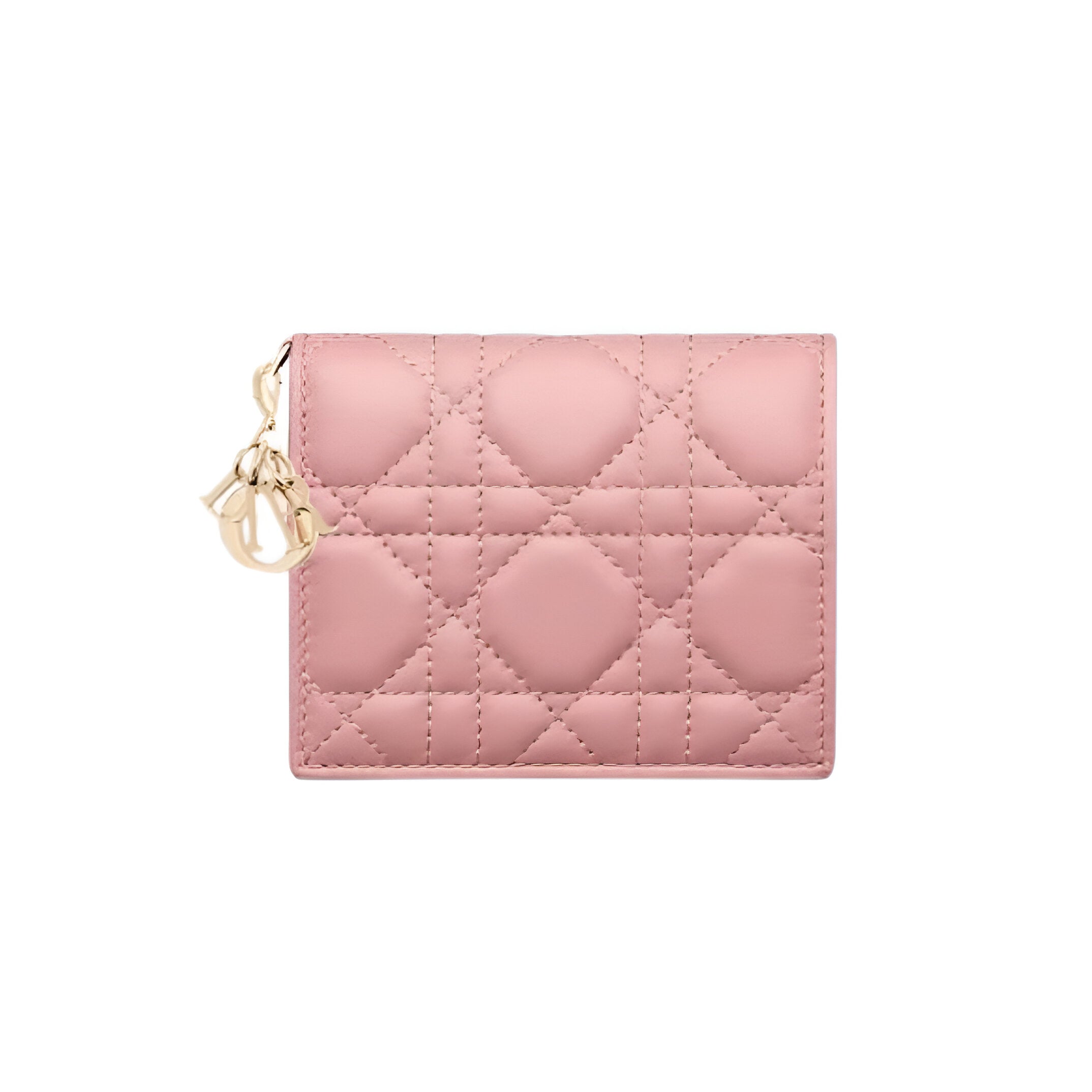 Dior Blush Pink Quilted Leather Card Holder