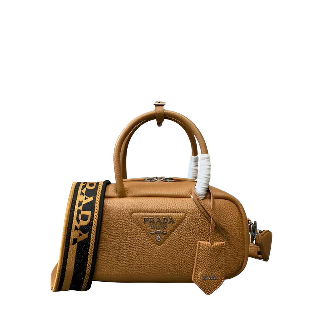 Prada Tan Leather Mini Duffle Bag