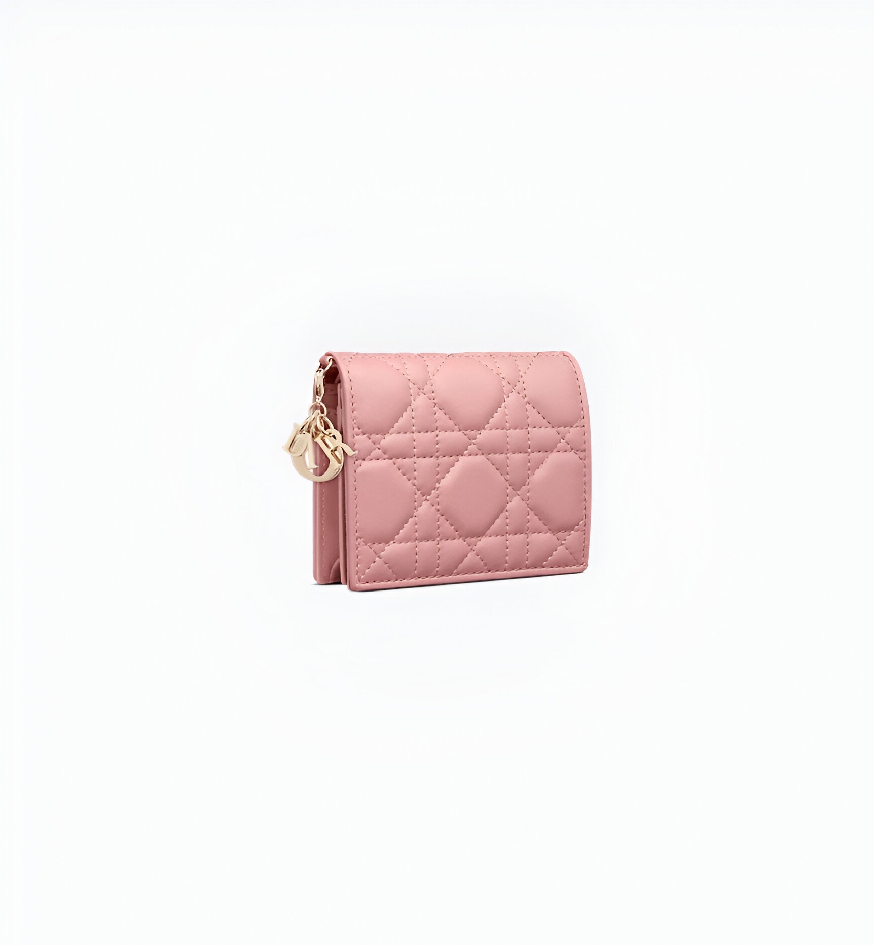 Dior Blush Pink Quilted Leather Card Holder