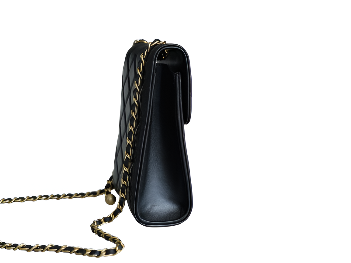 CHANEL Quilted Black Phone Bag