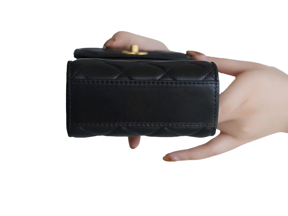 CHANEL Quilted Black Phone Bag