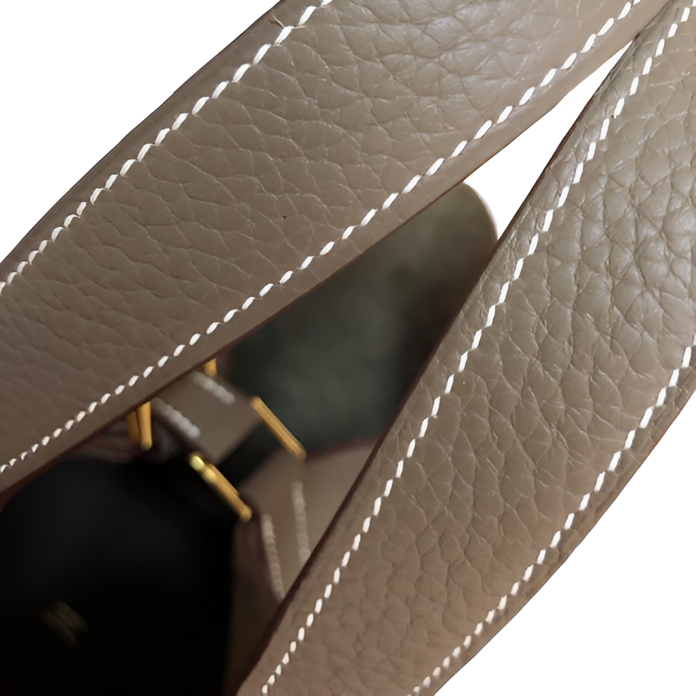Premium Hermes-Inspired Taupe Bucket Bag