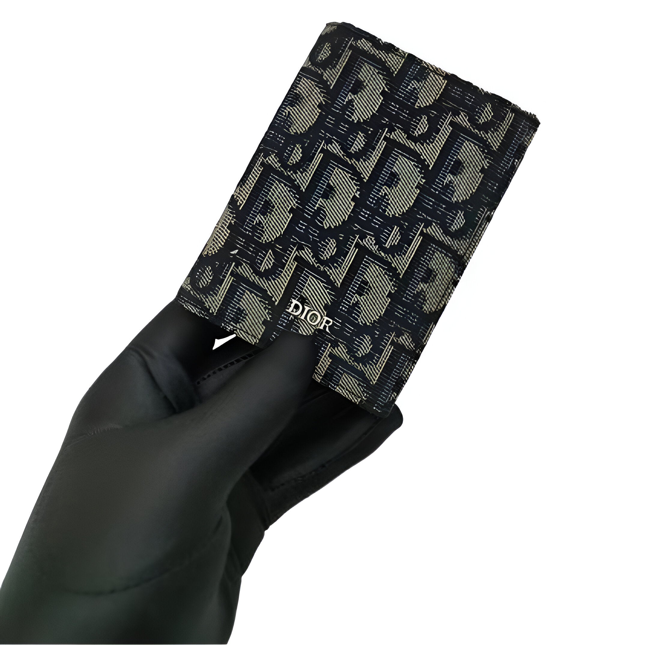 Dior Oblique Canvas Compact Wallet.