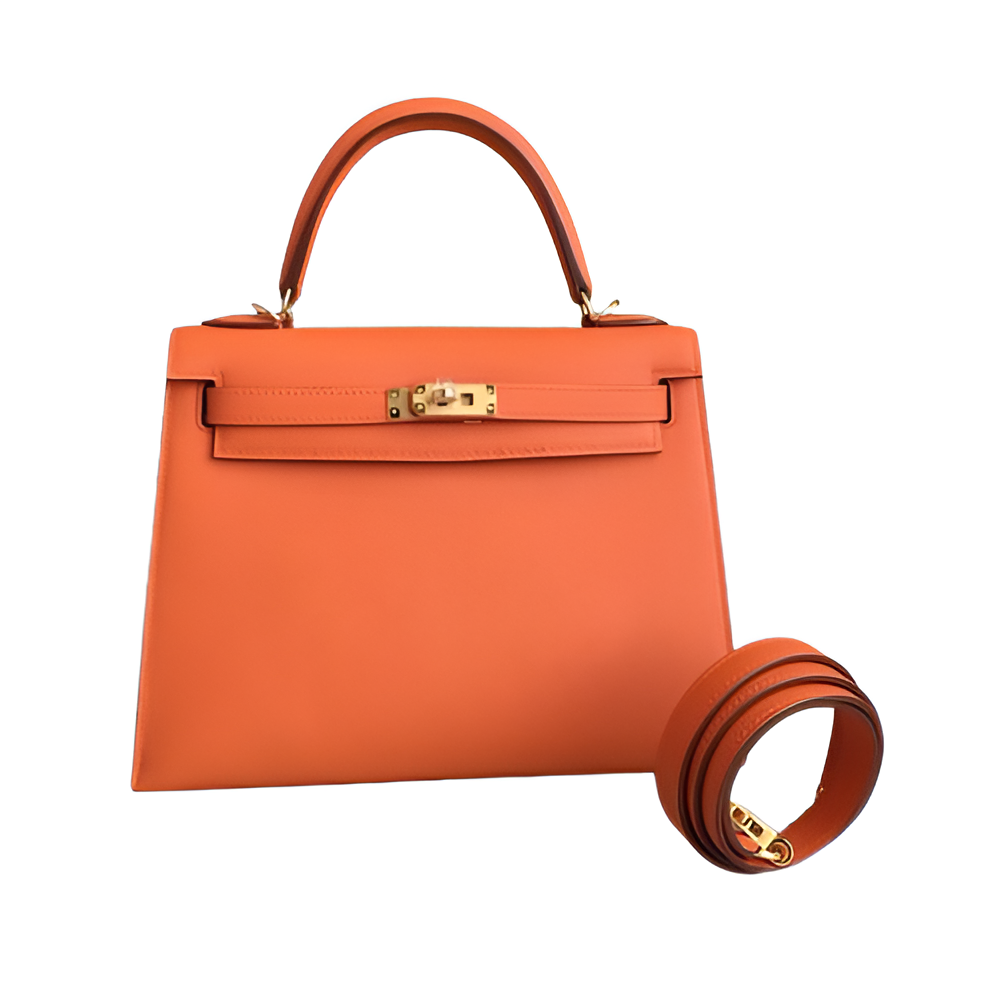 Premium Hermes-Inspired Orange Handbag
