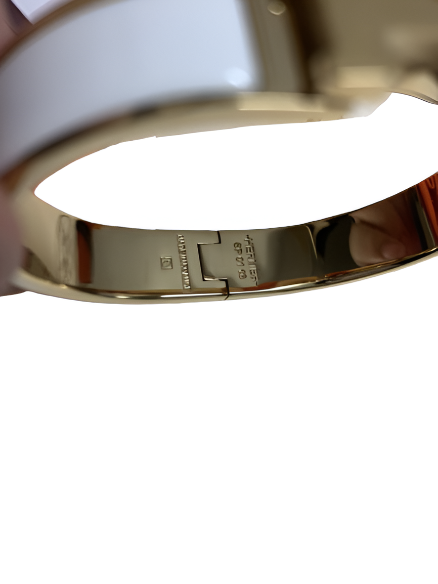 HERMES Slim Enamel Bangle Bracelet