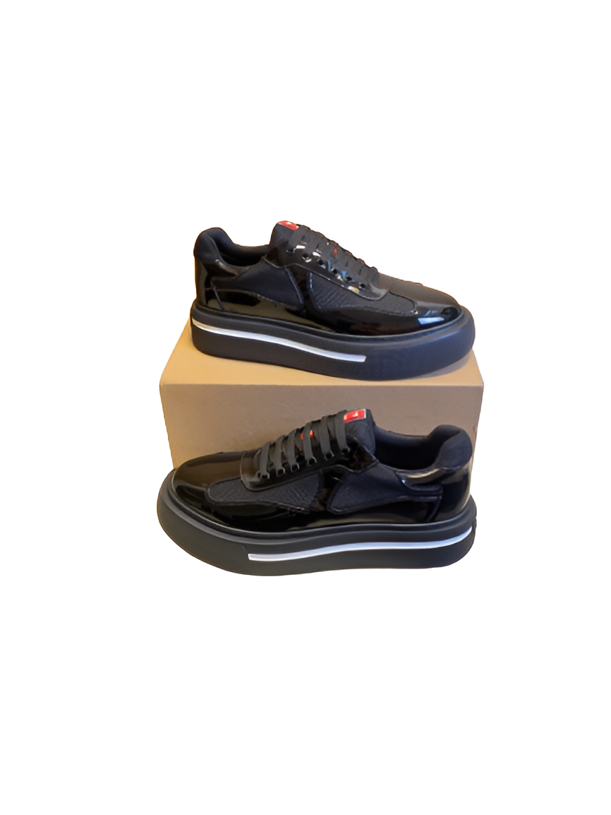 PRADA Men's Glossy Black Sneakers