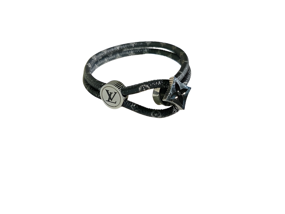 Louis Vuitton Black Leather Wrap Bracelet