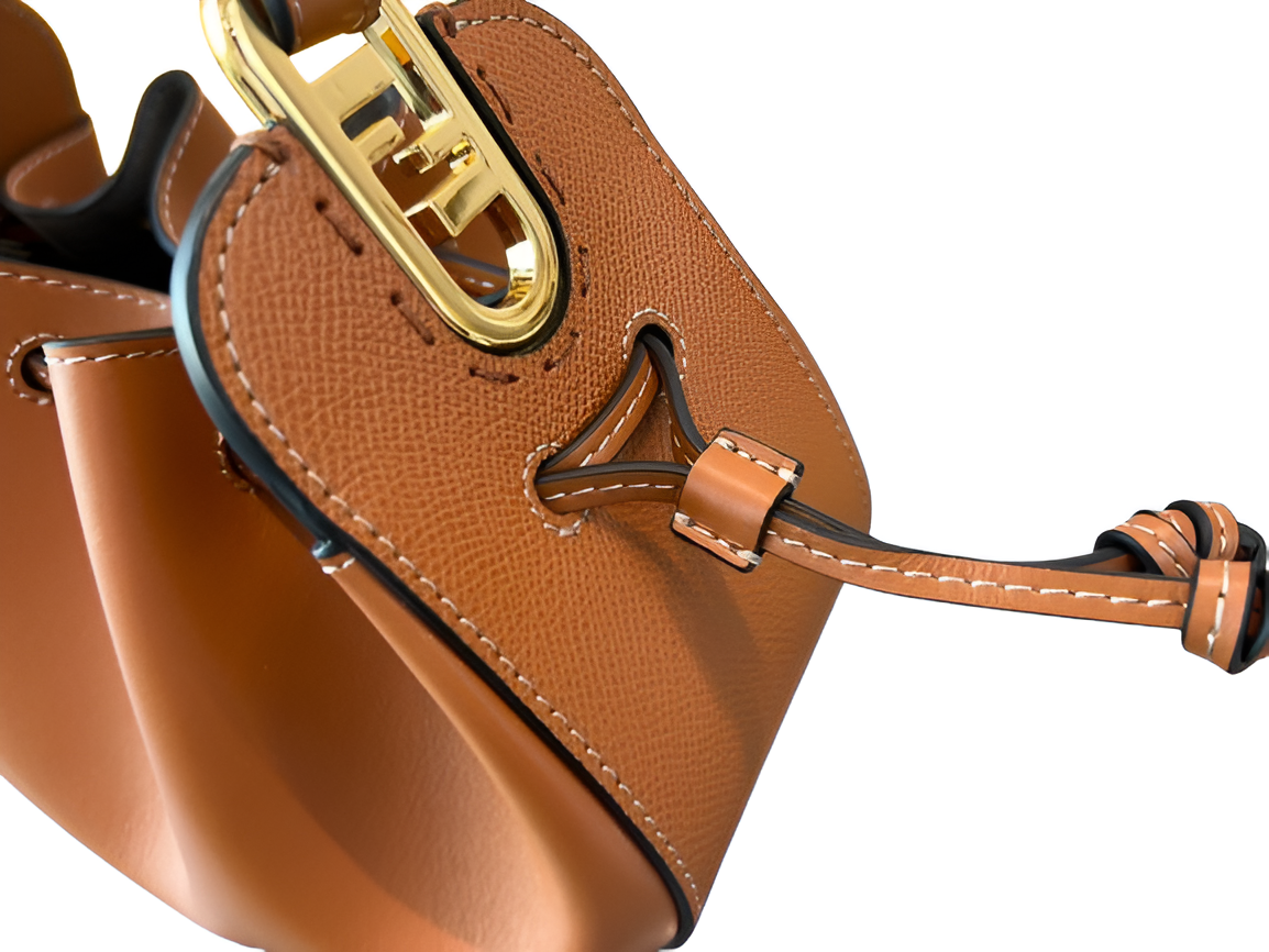 Fendi Tan Leather Drawstring Handbag