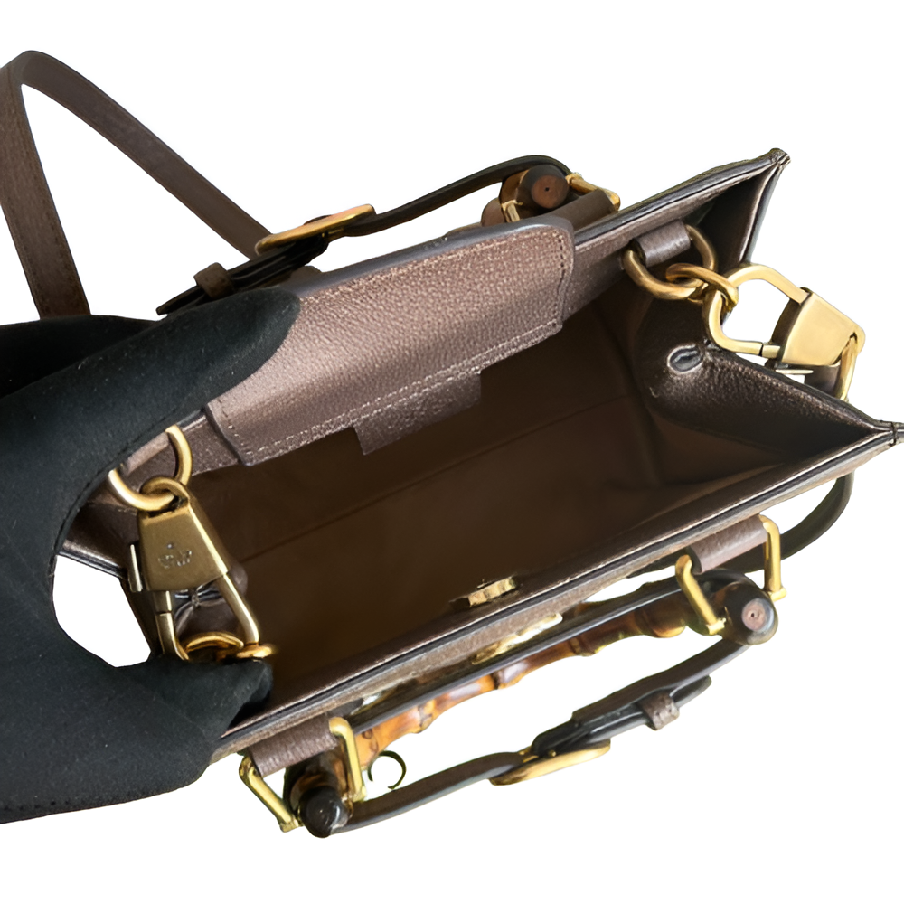 GUCCI GG Supreme Bamboo Handle Bag