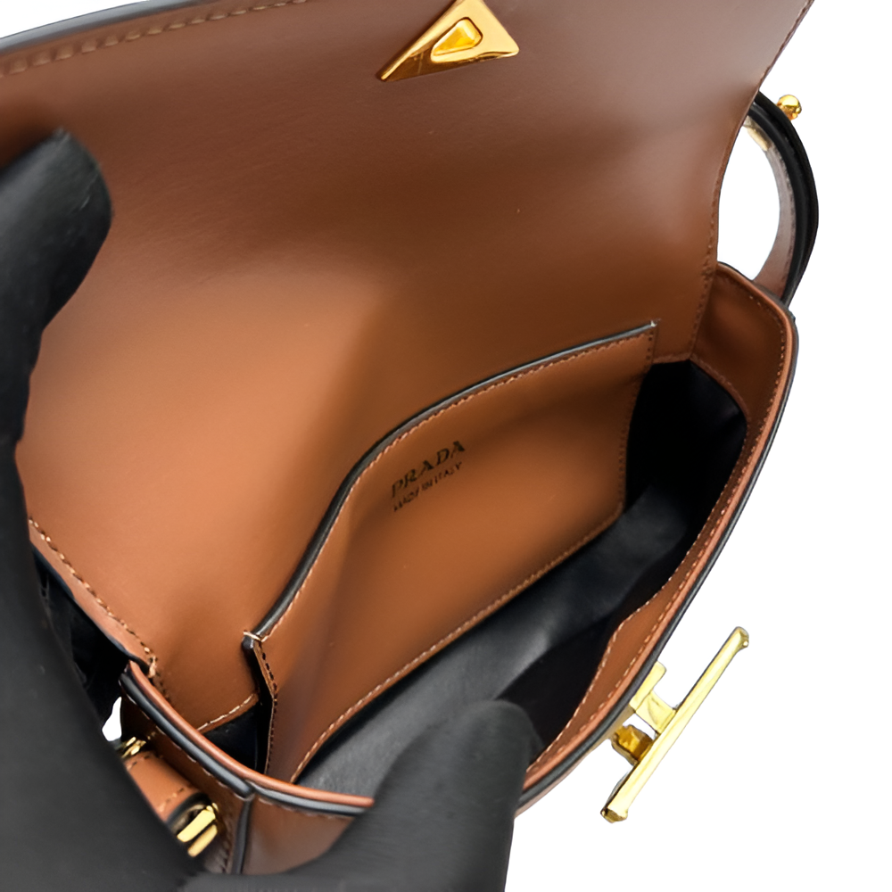 Prada Brown Leather Crossbody Bag