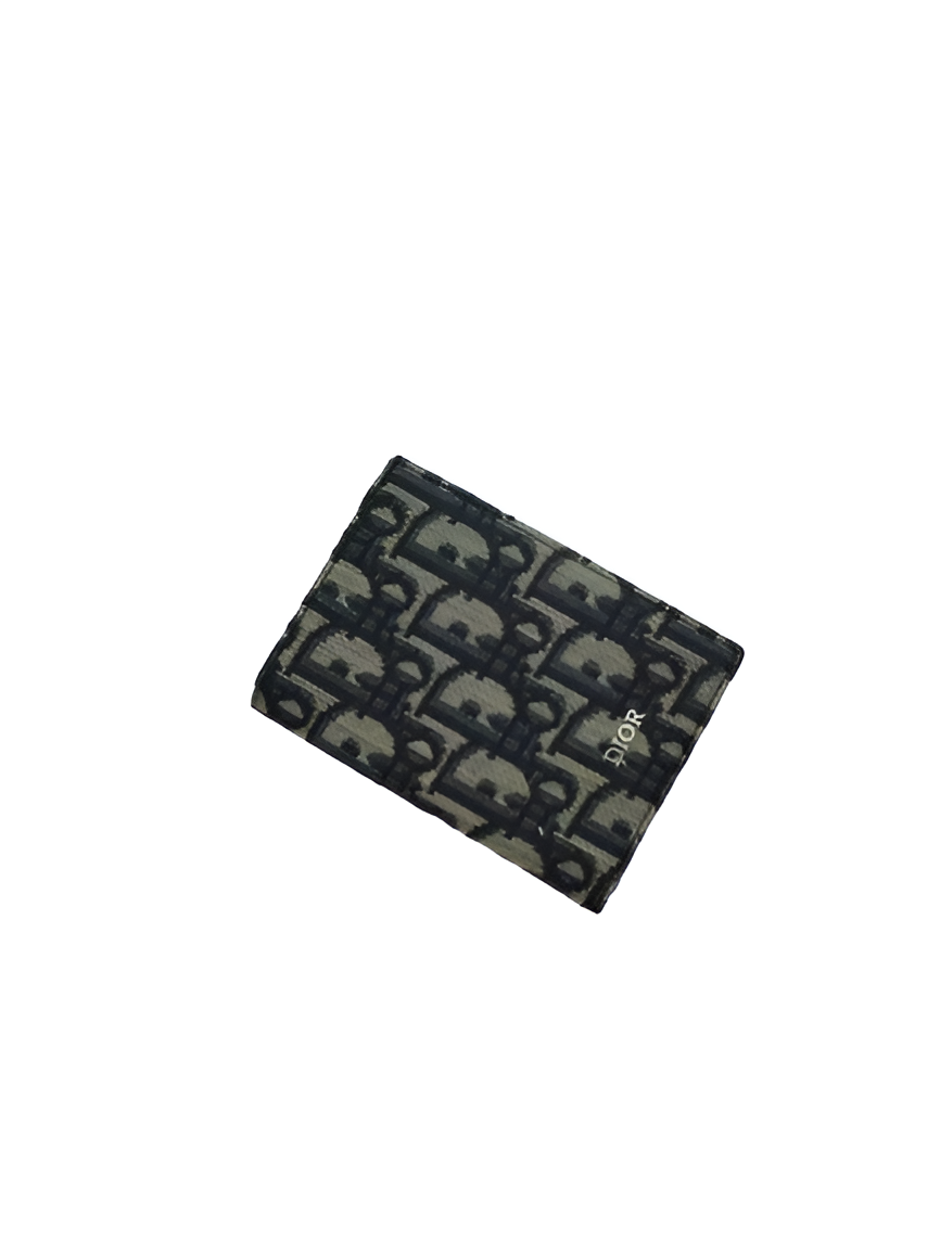 Dior Oblique Canvas Compact Wallet.