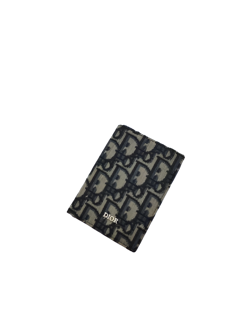 Dior Oblique Canvas Compact Wallet.