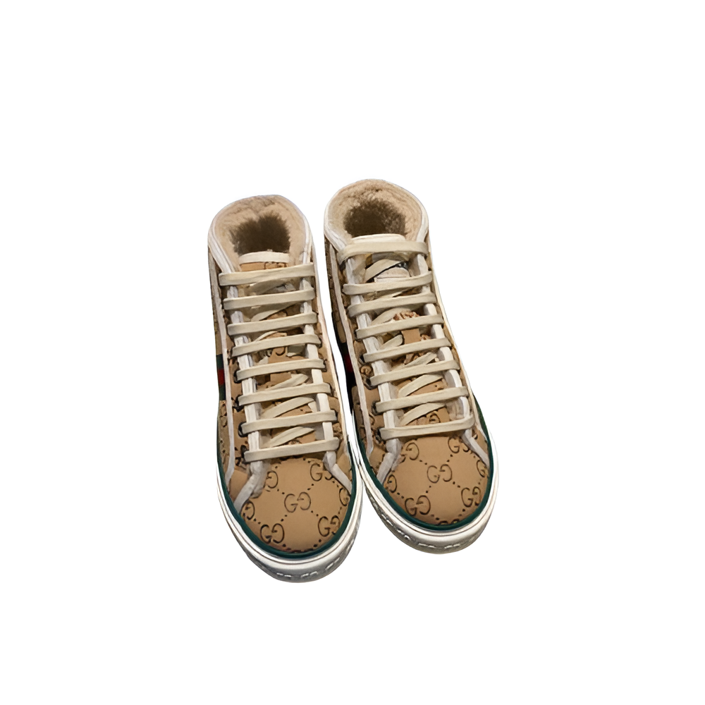 Gucci Men's Shearling-Lined GG High-Top Sneakers