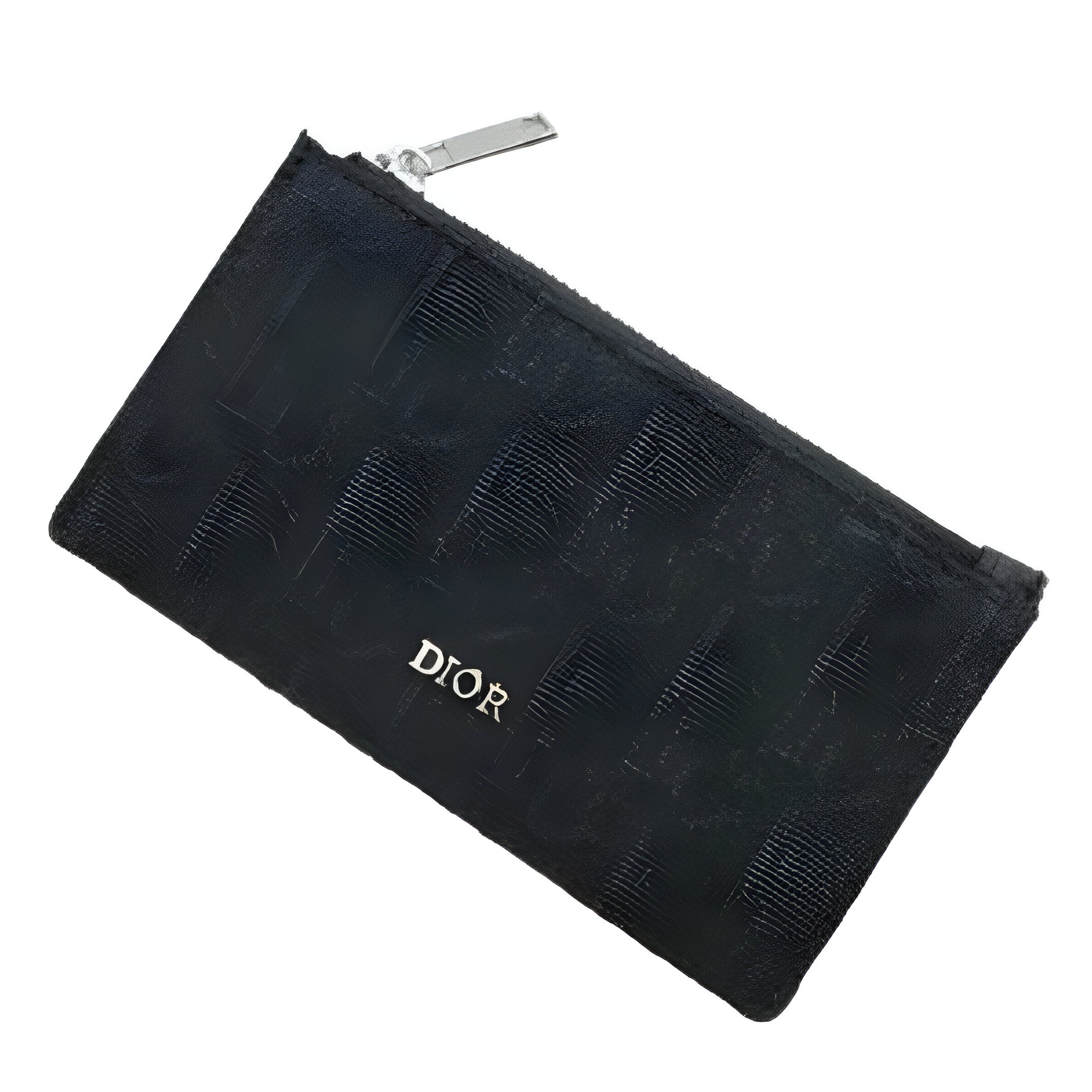 Dior Black Leather Zip Pouch.