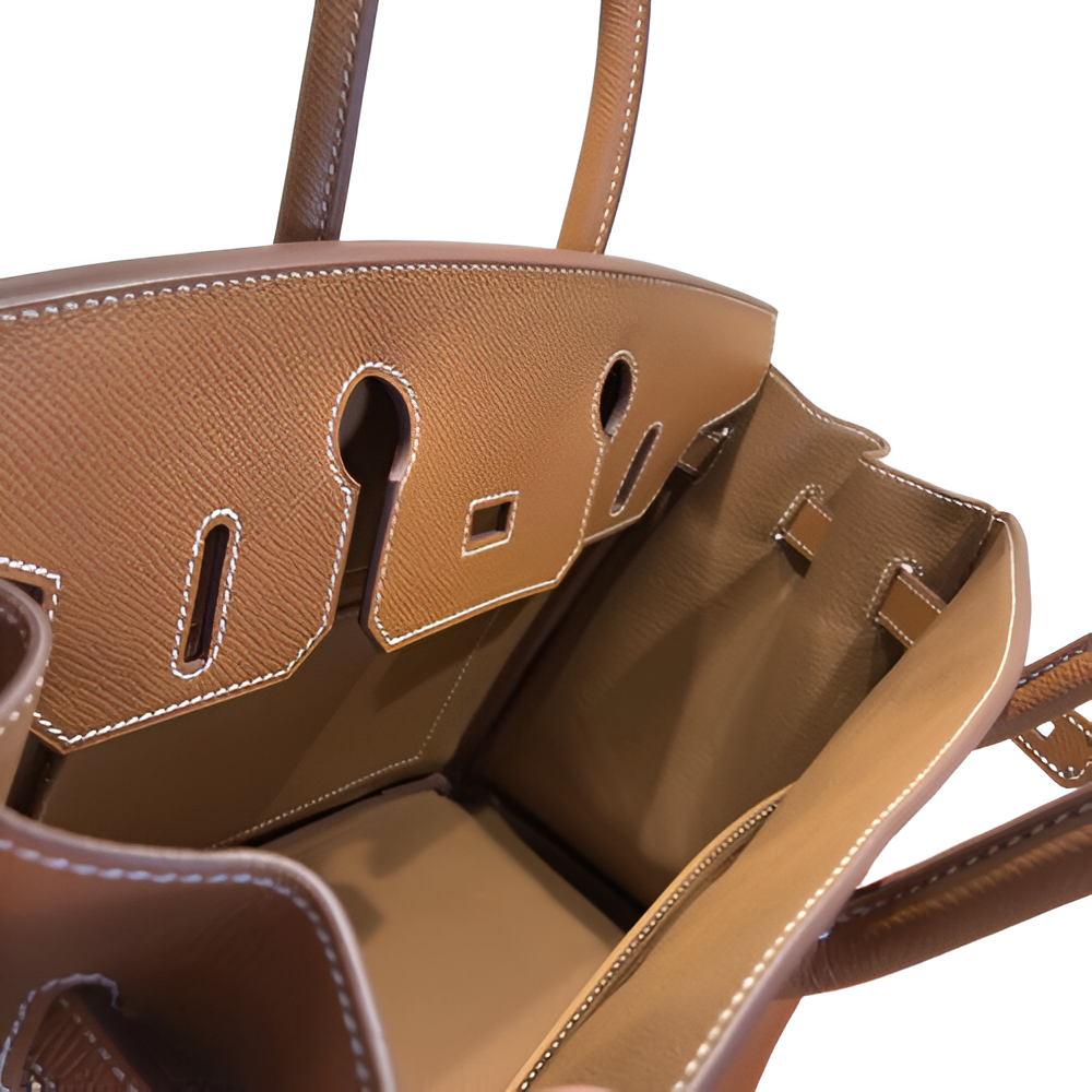 Premium Hermes-Inspired Tan Leather Tote Bag