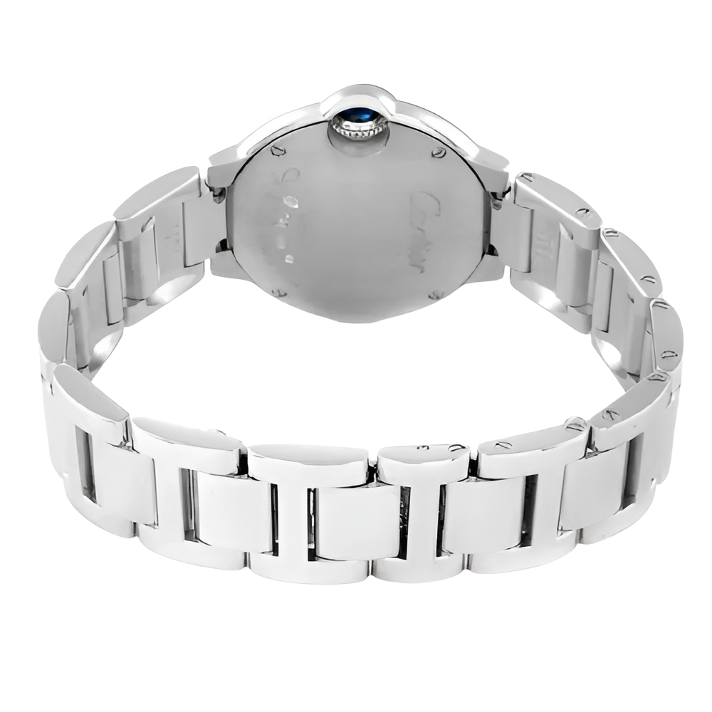 Cartier Ballon Bleu Stainless Steel Women's Watch with Diamond Bezel