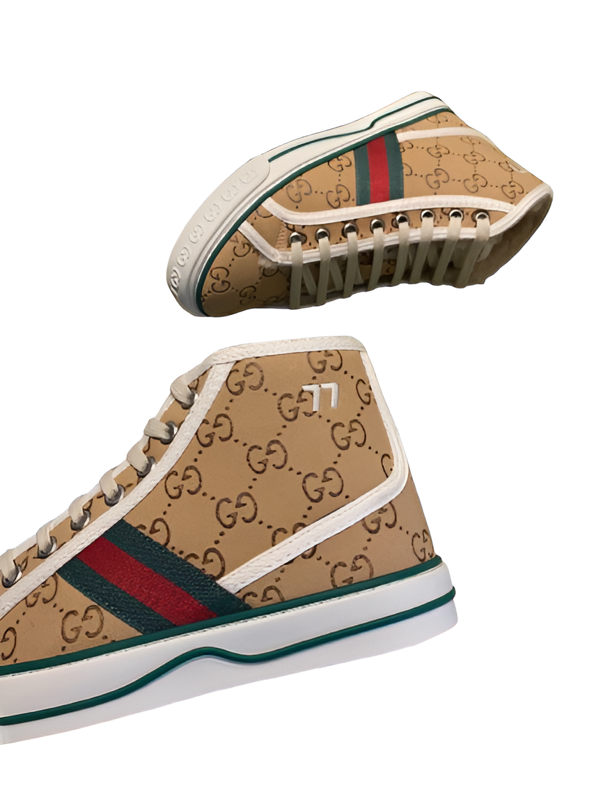 Gucci Men's Shearling-Lined GG High-Top Sneakers
