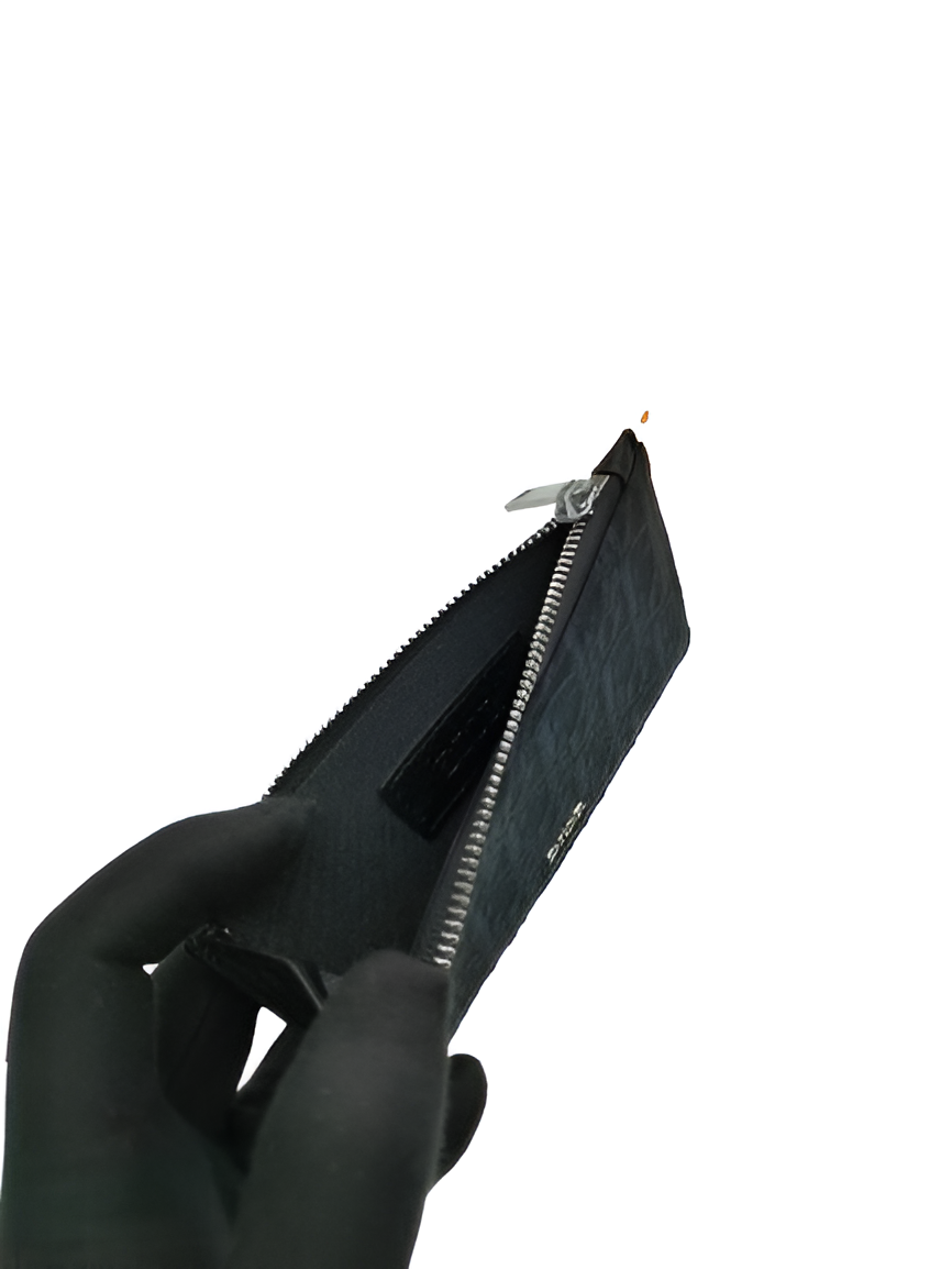 Dior Black Leather Zip Pouch.