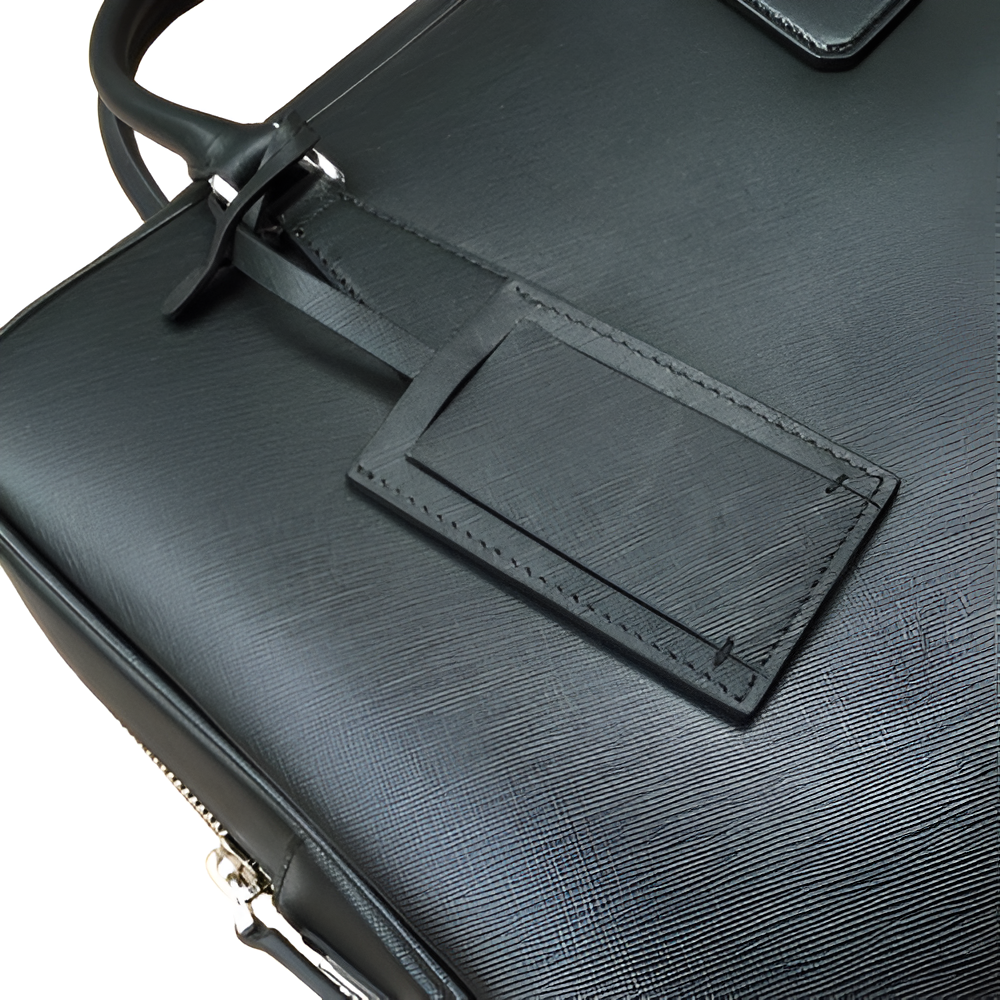 Prada Black Leather Laptop Bag with Umbrella