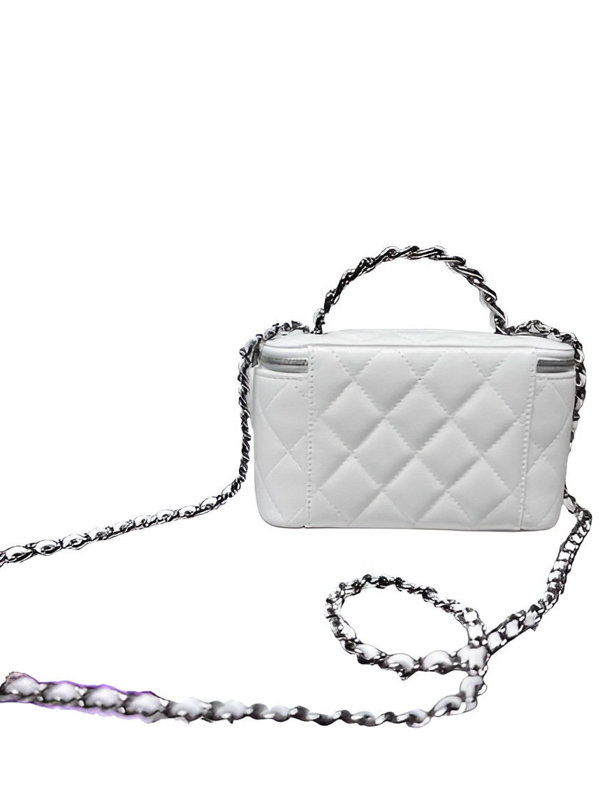 CHANEL Quilted White Camera Bag