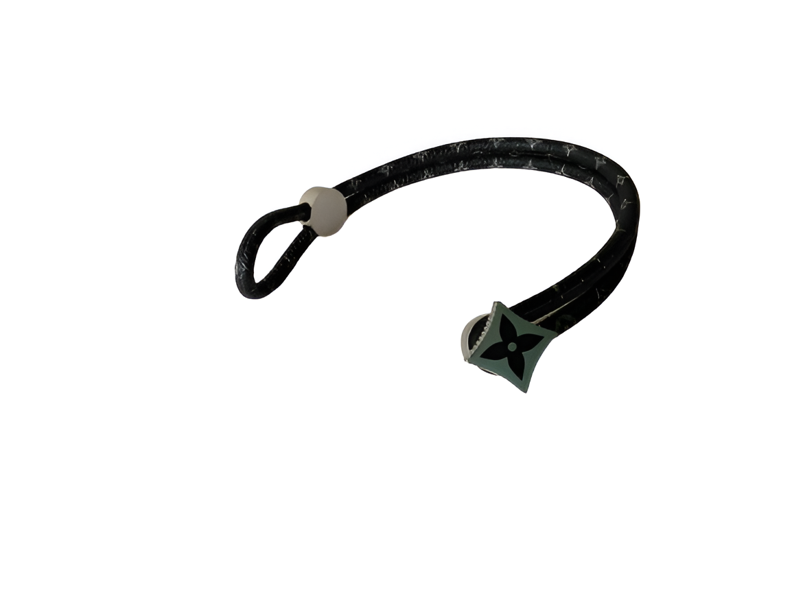 Louis Vuitton Black Leather Wrap Bracelet