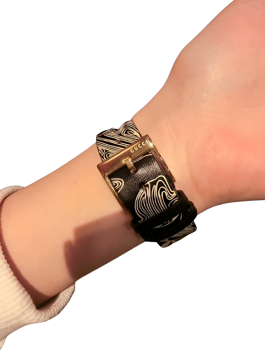 Hermes Black Butterfly Watch - Artistic Strap Design