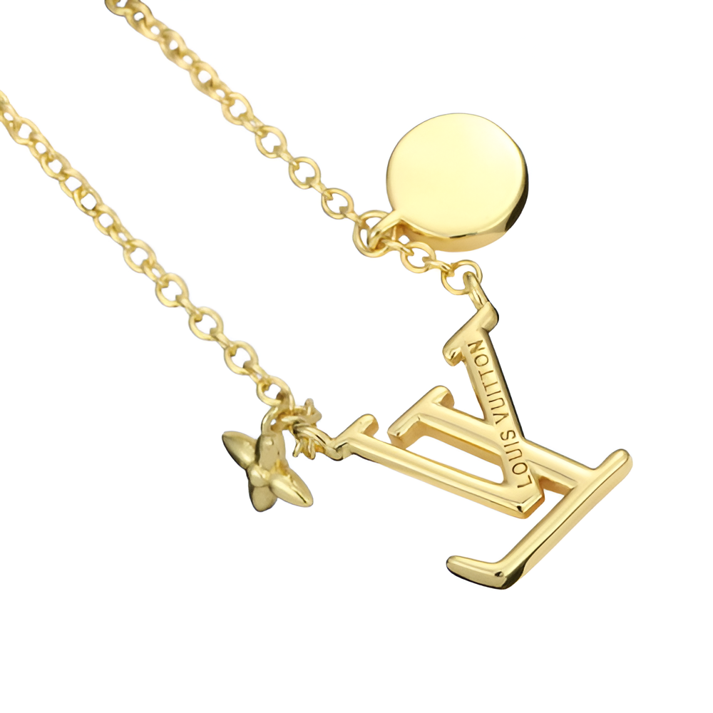 LV Pink Heart Charm Necklace