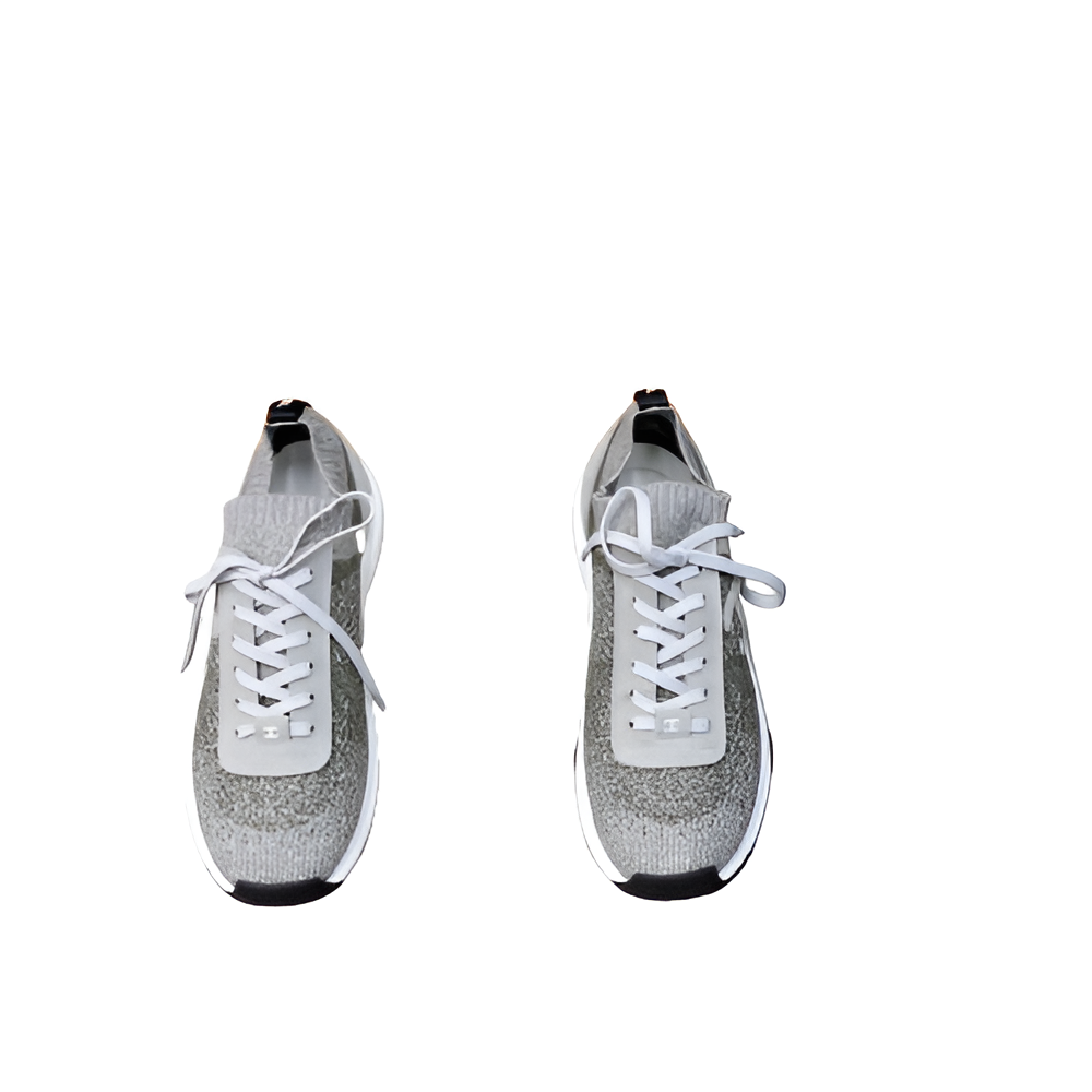 CHANEL Men's Grey Knit Sneakers