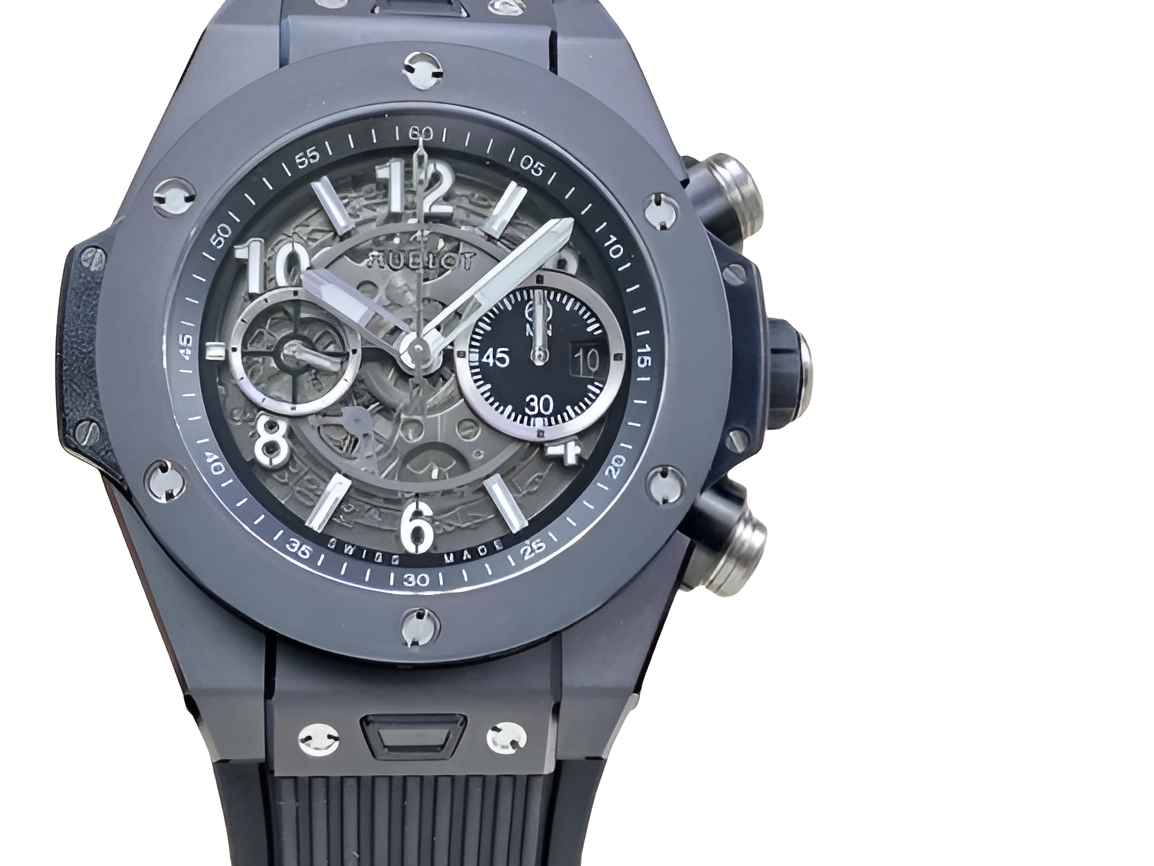 Hublot Grey Skeleton Dial Men's Chronograph Watch