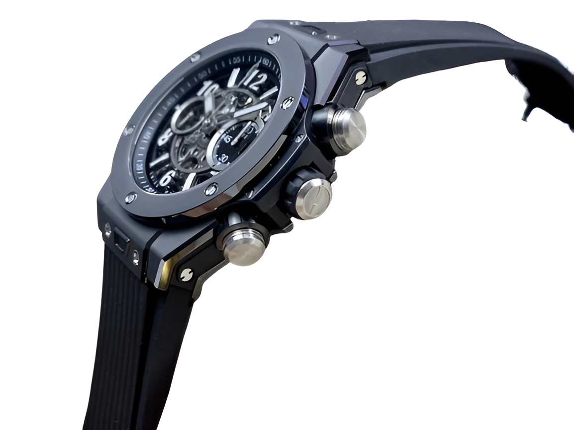 Hublot Grey Skeleton Dial Men's Chronograph Watch