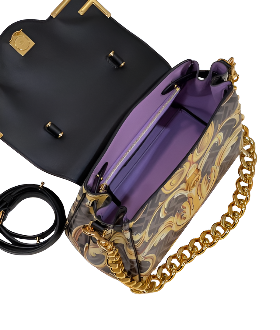Fendi x Versace Gold Baroque Chain Bag