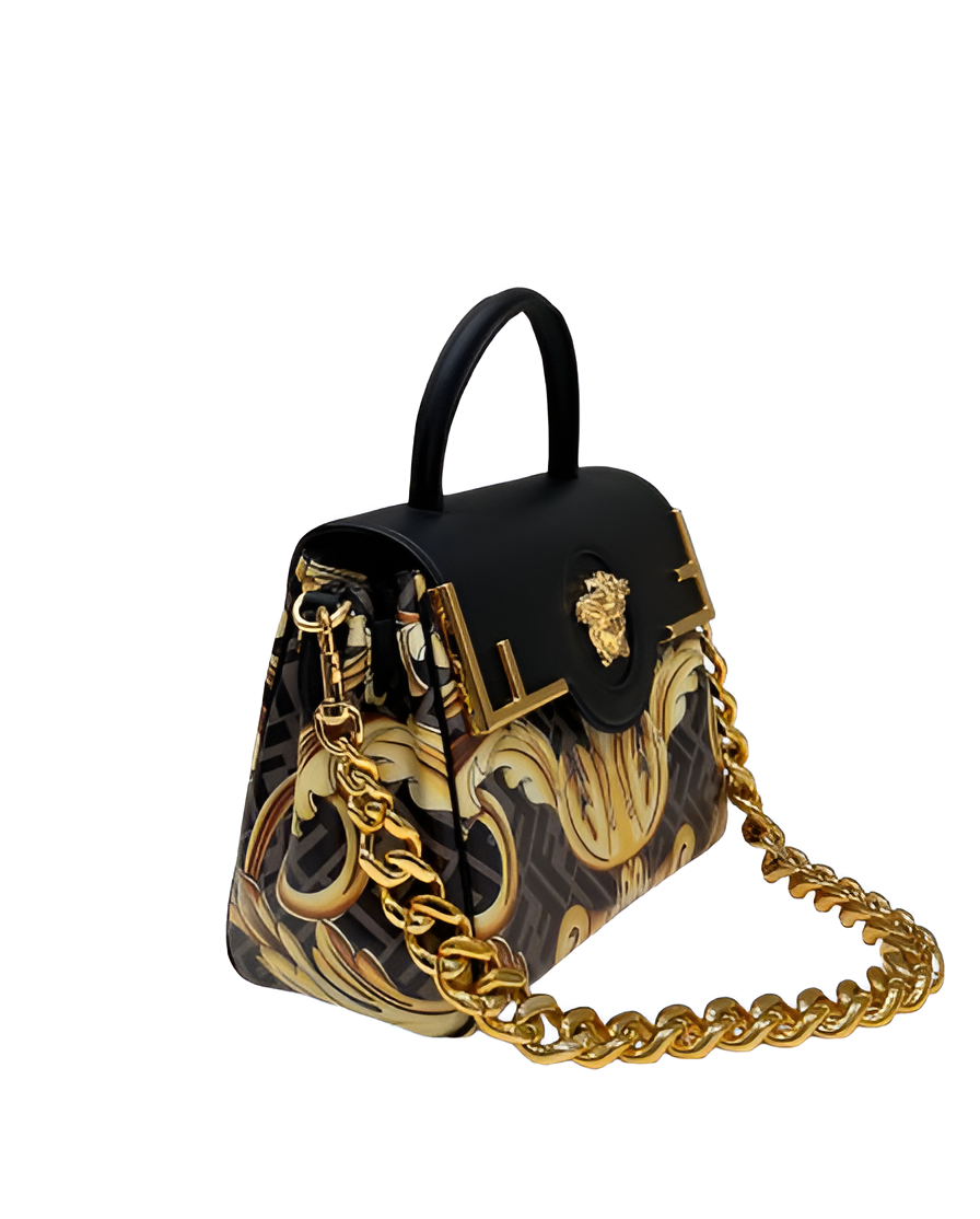 Fendi x Versace Gold Baroque Chain Bag