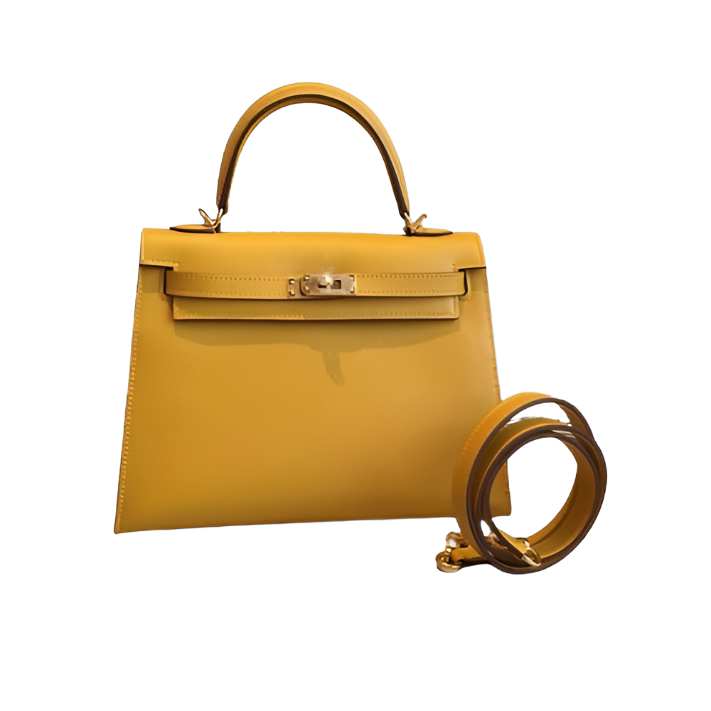 Premium Hermes-Inspired Yellow Handbag