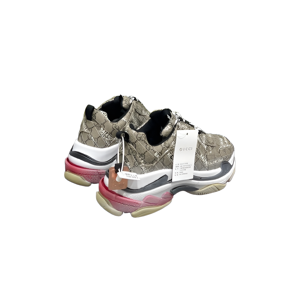 Balenciaga Men's Snake Print Triple S Sneakers