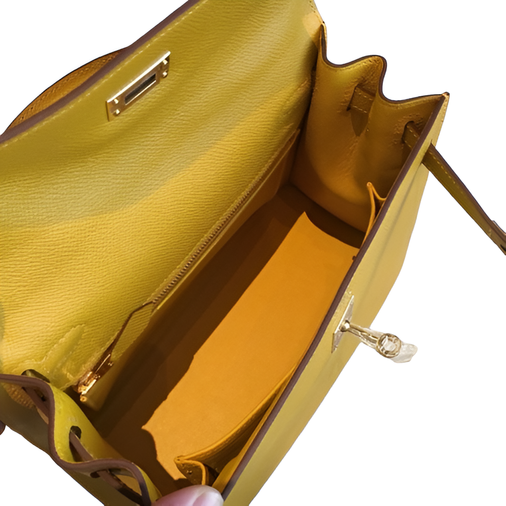 Premium Hermes-Inspired Yellow Handbag