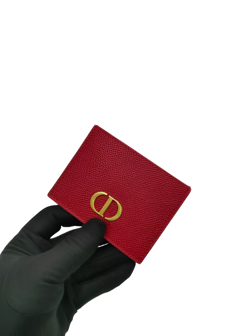 Dior Red Leather Card Holder